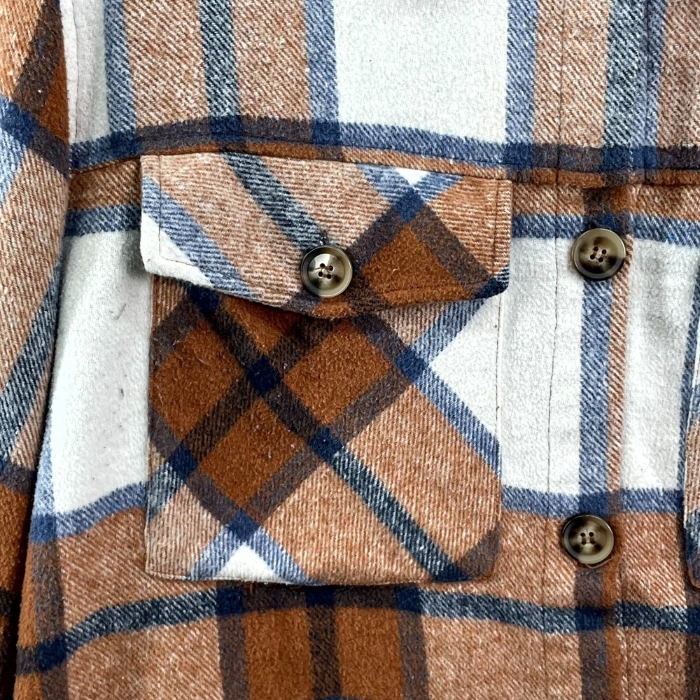 Kori Flannel Shacket Womens Large Plaid Button Front Outdoor Cabin Workwear - Picture 5 of 9